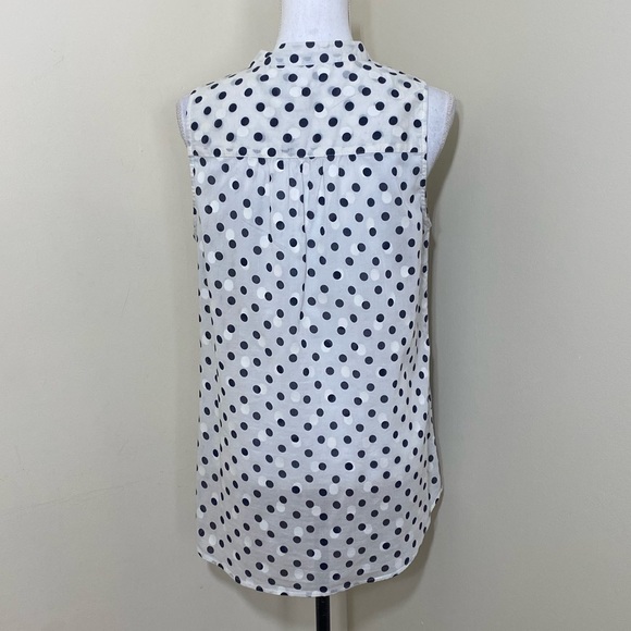 J.Crew || woman’s black and white polka dots buttons down top Size 8 - Picture 3 of 6